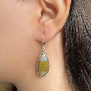 Ocean Jasper Leverback Earring / 925 Sterling Silver / Healing Gemstone / Gifts for her / Ocean Jasper Jewelry / Statement Earring OCJ-E-14.