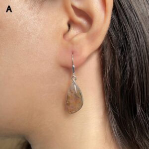 Ocean Jasper Leverback Earring / 925 Sterling Silver / Healing Gemstone / Gifts For Her / Natural Ocean Jasper Jewellery / Statement Earring Ocean Jasper Leverback Earring / 925 Sterling Silver / Healing Gemstone / Gifts For Her / Natural Ocean Jasper Jewellery / Statement Earring