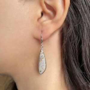 Ocean Jasper Leverback Earring / 925 Sterling Silver / Healing Gemstone / Gifts for her / Ocean Jasper Jewelry / Statement Earring OCJ-E-12.