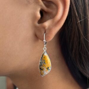 Ocean Jasper Leverback Earring / 925 Sterling Silver / Healing Gemstone / Gifts for her / Ocean Jasper Jewelry / Statement Earring OCJ-E-34.