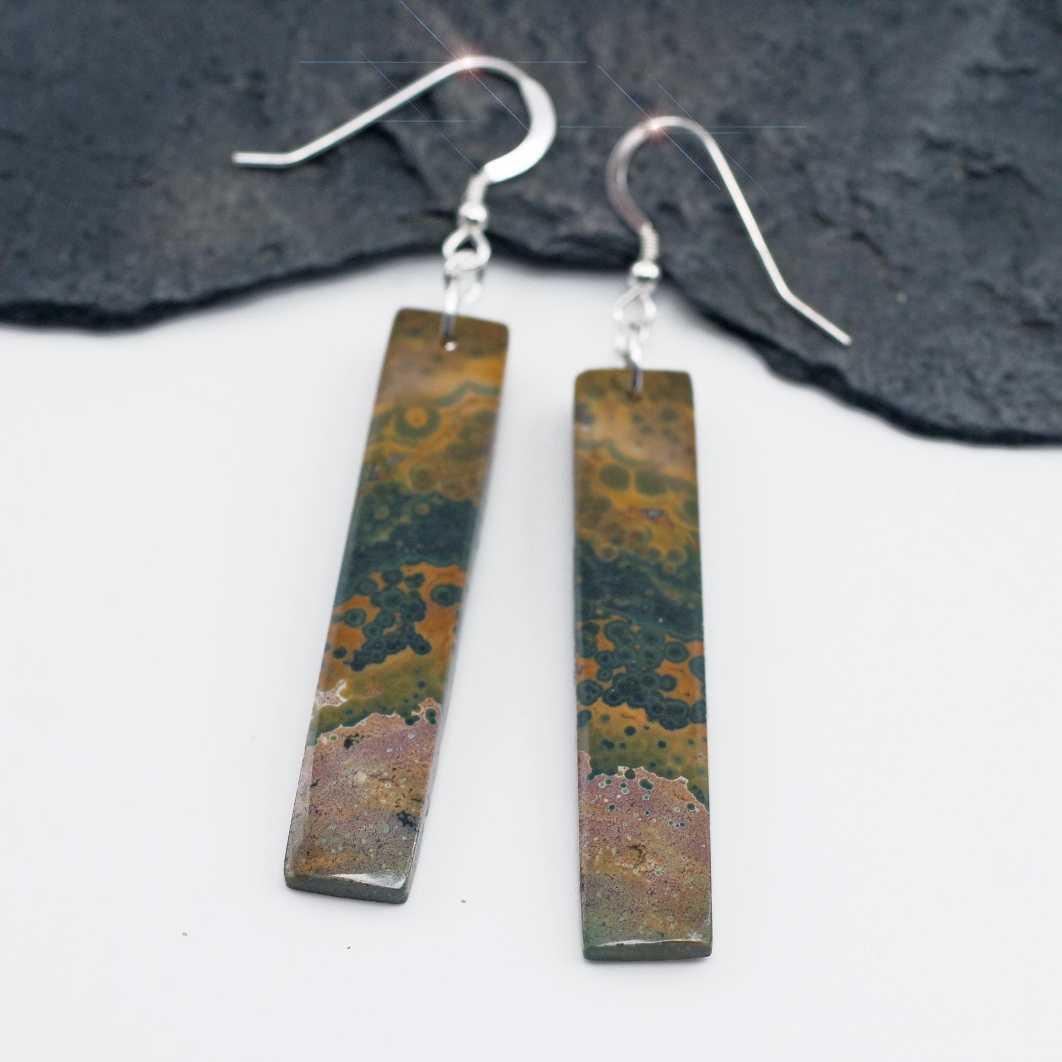 Ocean Life - Madagascar Ocean Jasper Sterling Silver Earrings Ocean Life - Madagascar Ocean Jasper Sterling Silver Earrings