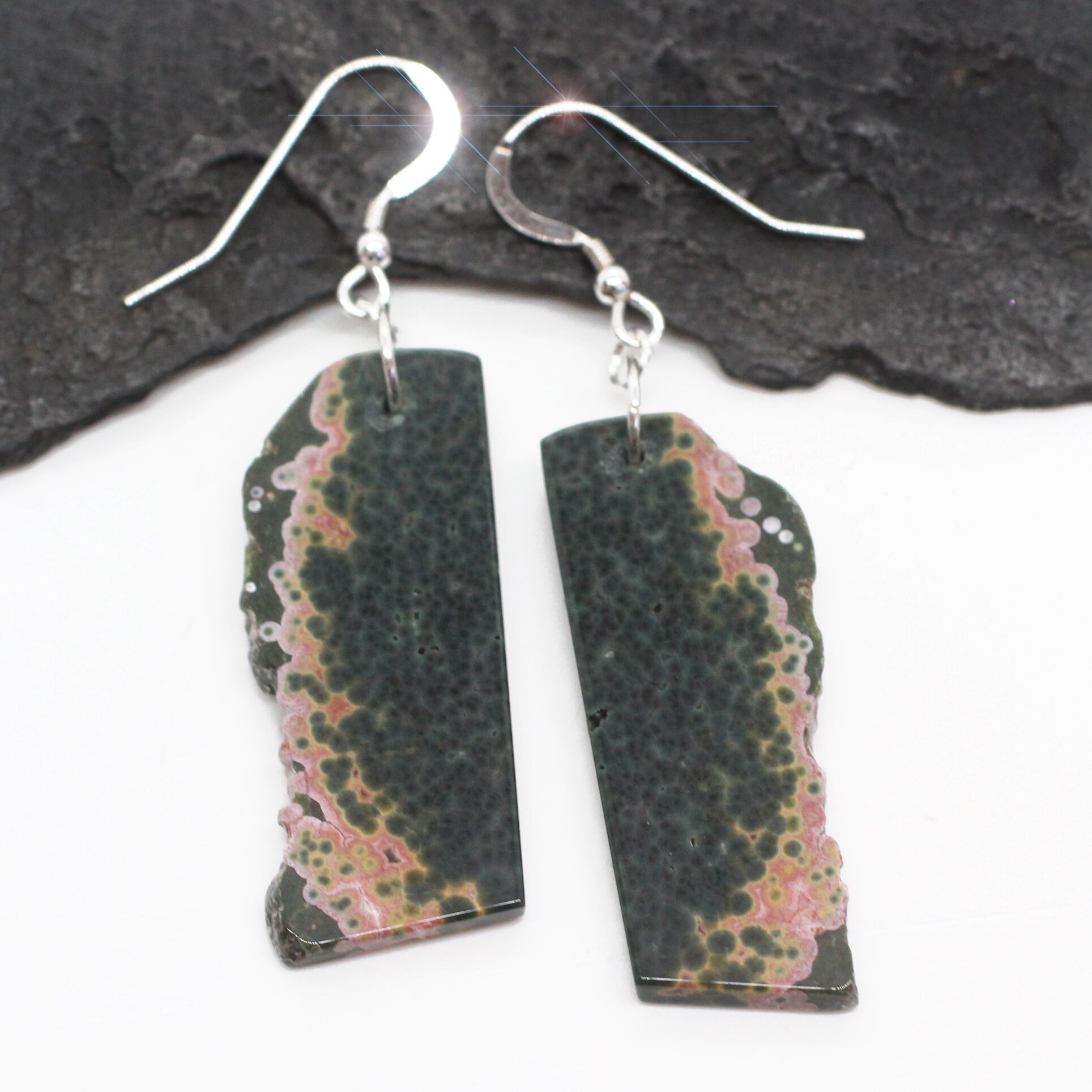 Ocean Life - Madagascar Ocean Jasper Sterling Silver Earrings Ocean Life - Madagascar Ocean Jasper Sterling Silver Earrings