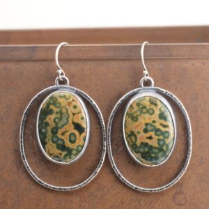 ocean jasper sterling silver earrings