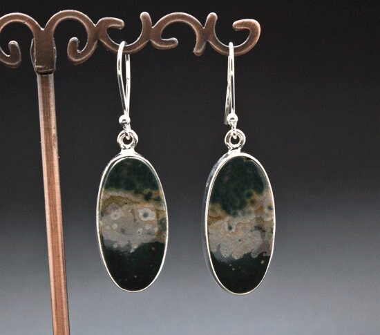 Sterling Silver Ocean Jasper Earrings Sterling Silver Ocean Jasper Earrings