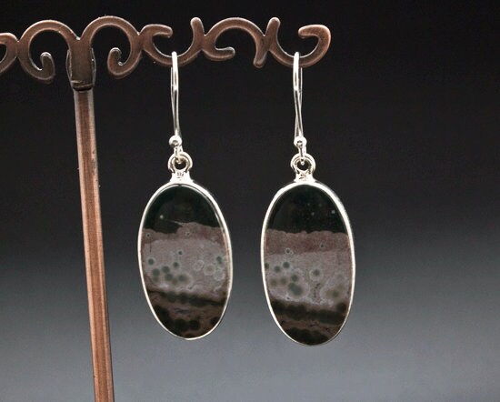 Sterling Silver Ocean Jasper Earrings