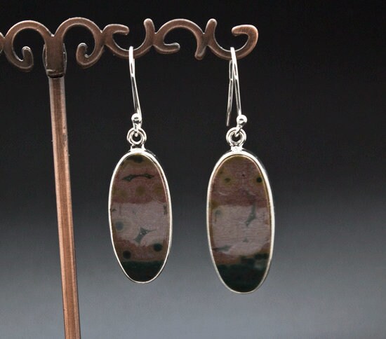 Sterling Silver Ocean Jasper Earrings