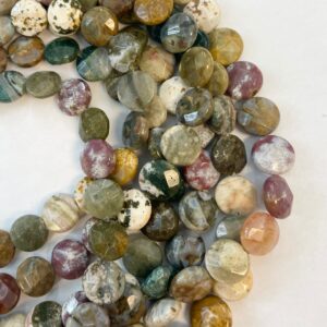 Ocean Jasper 14x7mm Faceted Coin Natural Gemstone Bead -15.5 inch strand Ocean Jasper 14x7mm Faceted Coin Natural Gemstone Bead -15.5 inch strand