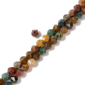 2.0mm Large Hole Ocean Jasper Faceted Star Cut Beads Size 8mm 8'' Strand 2.0mm Large Hole Ocean Jasper Faceted Star Cut Beads Size 8mm 8'' Strand