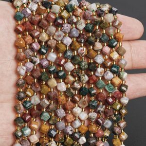 6MM Multicolor Ocean Jasper Beads Grade AAA Genuine Natural Gemstone Faceted Cube Loose Beads 15"/7.5" Bulk Lot Options (126566) 6MM Multicolor Ocean Jasper Beads Grade AAA Genuine Natural Gemstone Faceted Cube Loose Beads 15"/7.5" Bulk Lot Options (126566)