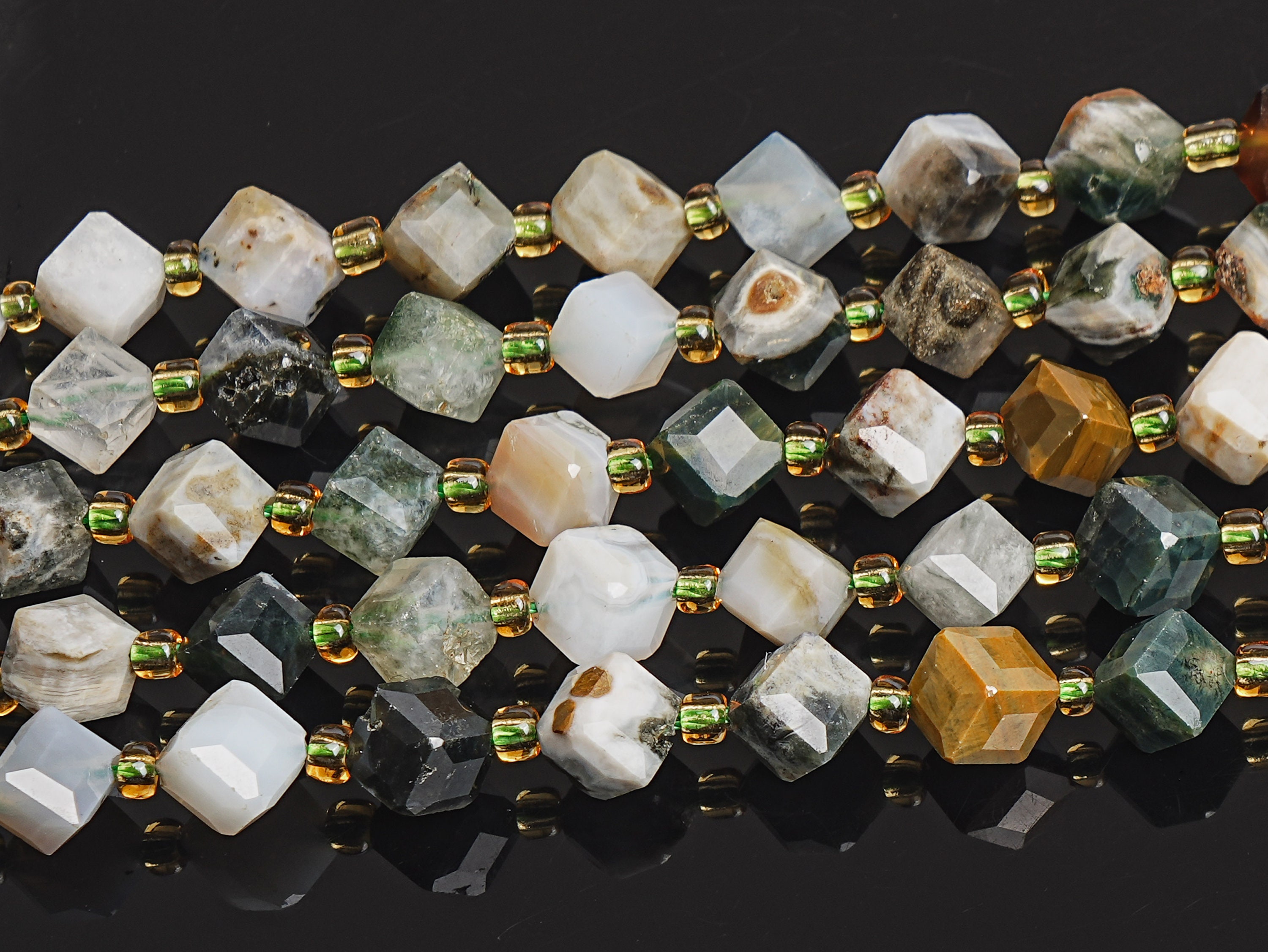 8mm Multicolor Ocean Jasper Beads Grade Aaa Genuine Natural Gemstone Faceted Cube Loose Beads 15"/7.5" Bulk Lot Options (126594)