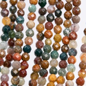 Genuine Natural Multicolor Ocean Jasper Loose Beads Grade Aaa Faceted Round Shape 4mm Genuine Natural Multicolor Ocean Jasper Loose Beads Grade Aaa Faceted Round Shape 4mm