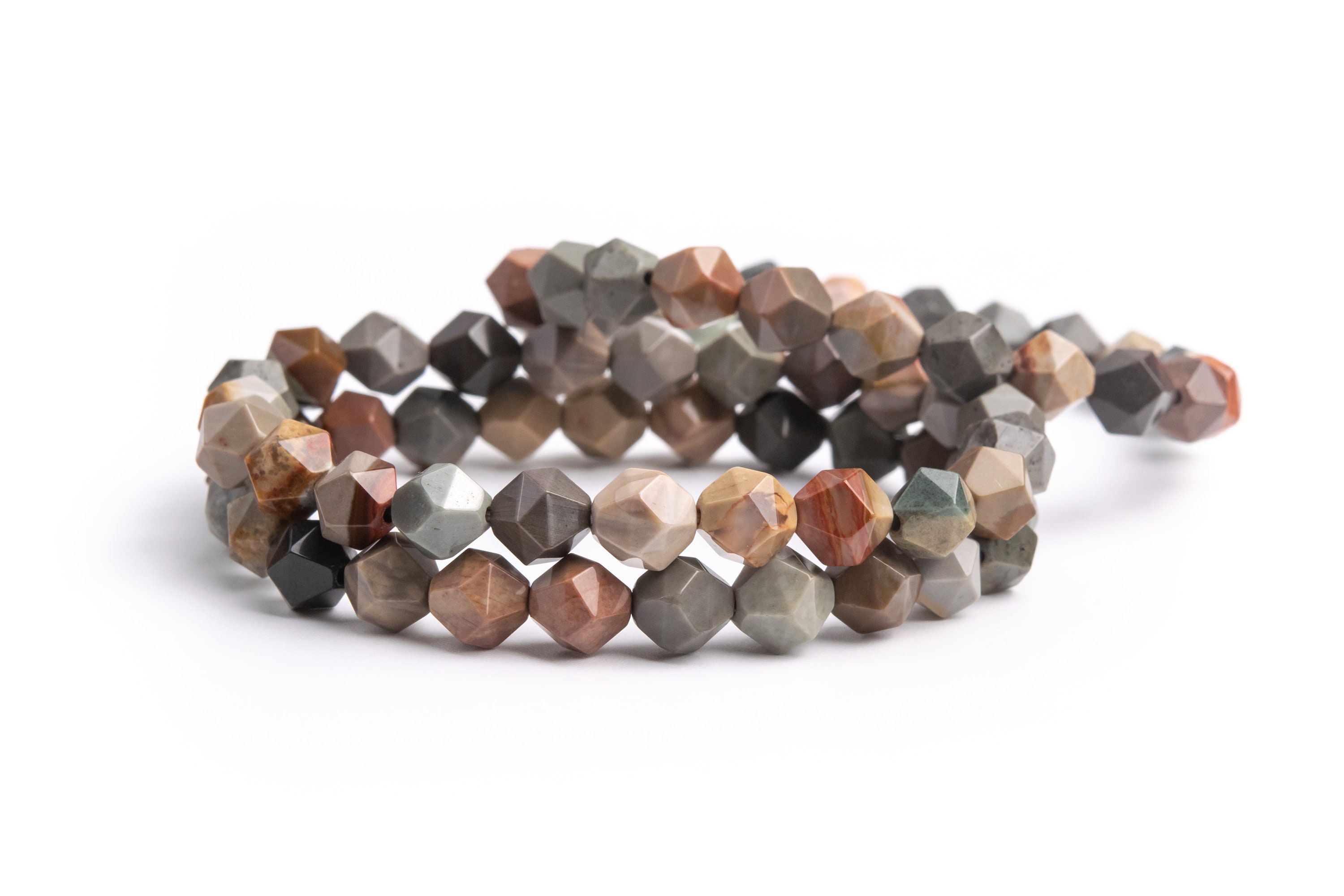 Natural Multicolor Ocean Jasper Gemstone Grade Aaa Star Cut Faceted 5-6mm 7-8mm 9-10mm Loose Beads