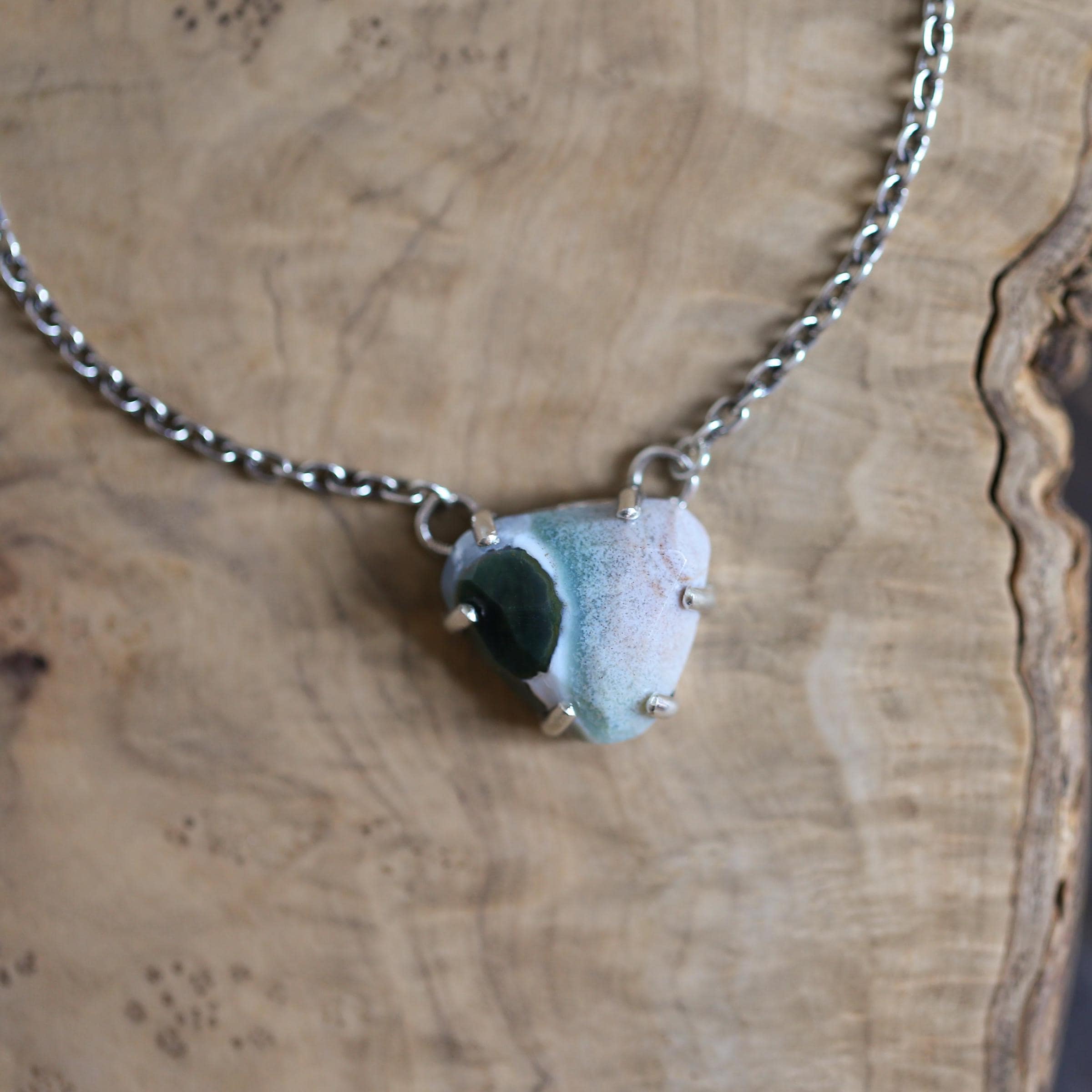 Ocean Jasper Necklace - .925 Silversmith - Ooak