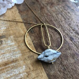 Ocean Jasper And Brass Necklace