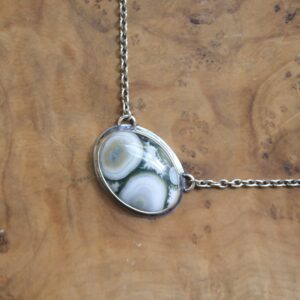 Custom Ocean Jasper East-West Center Stone Necklace - .925 Silversmith
