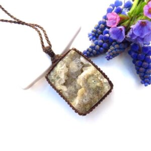 Ocean Jasper druzy necklace, solar plexus healing, gemstone necklace, gifts for her, boho gift ideas