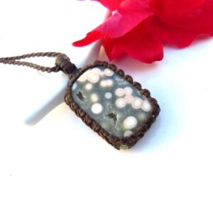 Ocean Jasper gemstone necklace, solar plexus healing, gift ideas for the surfer, the coastal grandma, the beach lover, the ocean lover
