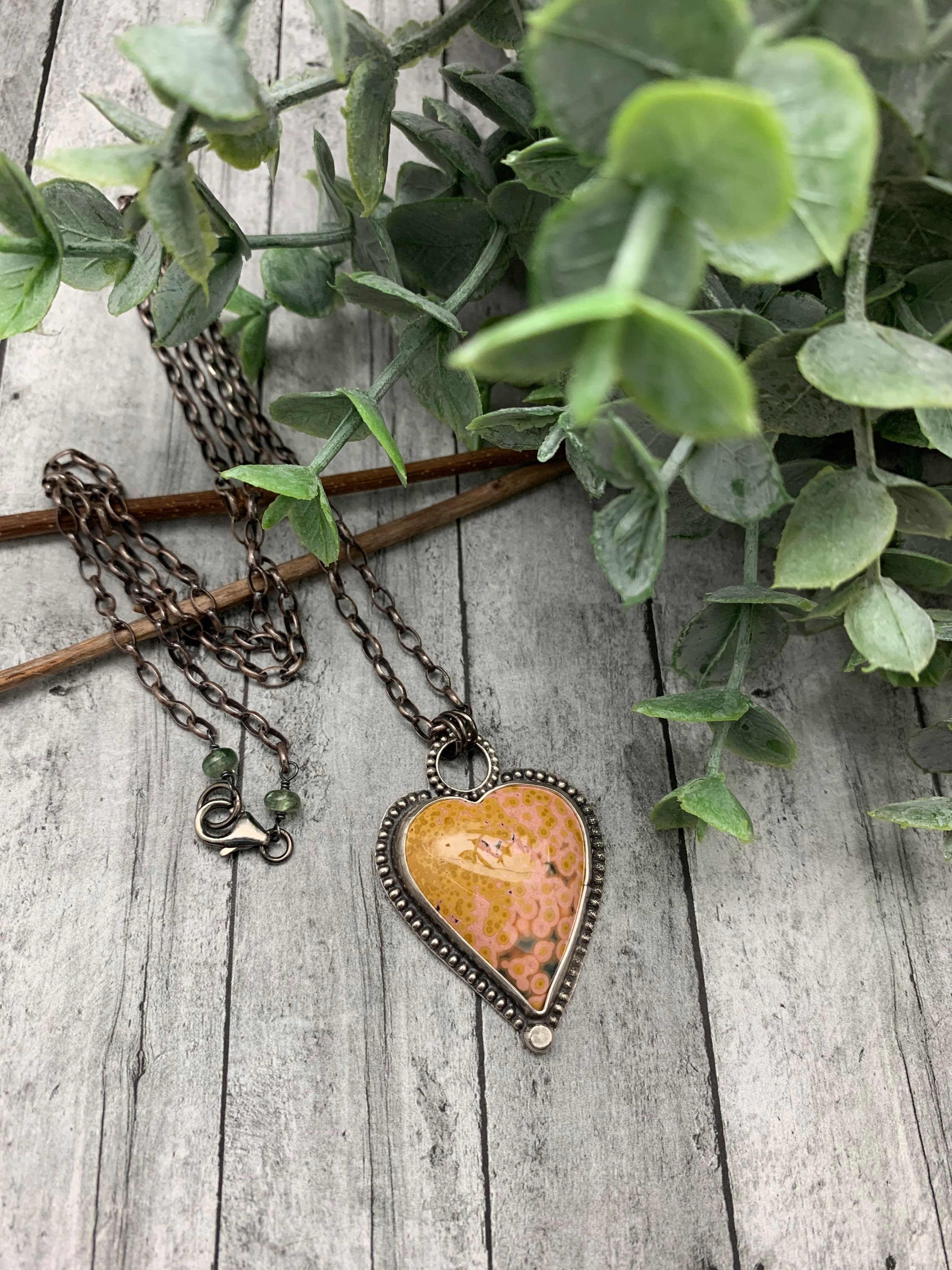 Ocean Jasper Heart Necklace Ocean Jasper Heart Necklace
