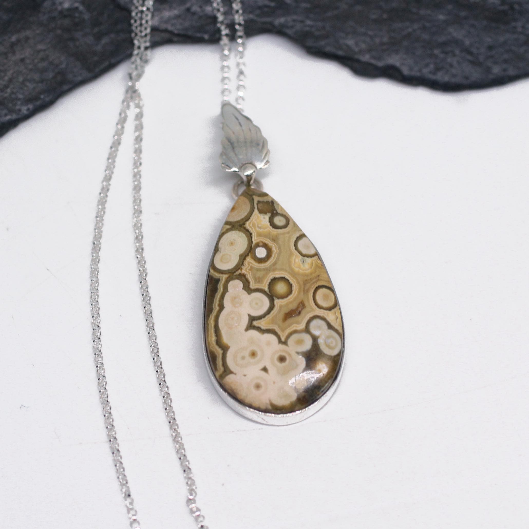Ocean Life - Natural Madagascar Ocean Jasper Sterling Silver Necklace