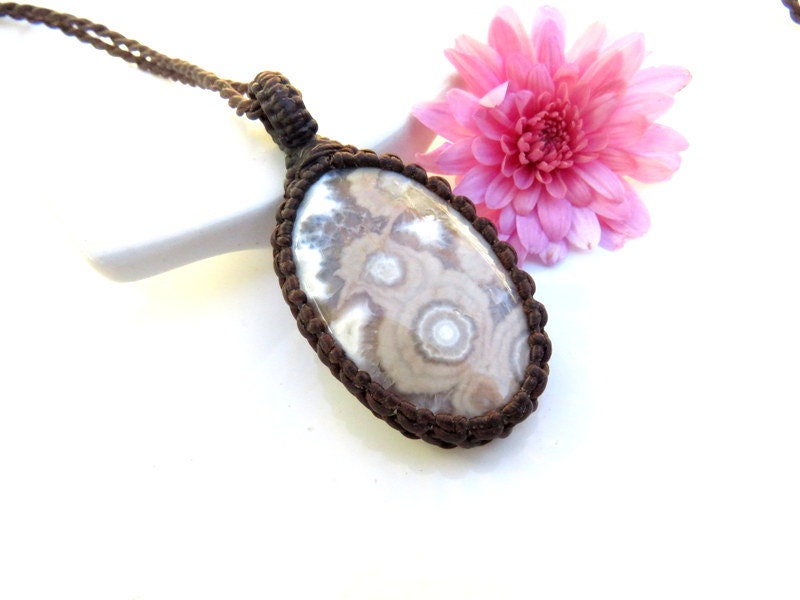 Ocean Jasper Macrame Necklace, Gemstone Jewelry, Gift Ideas For The Surfer, For The Coastal Grandma, The Nature Lover, Earthauracreations Ocean Jasper Macrame Necklace, Gemstone Jewelry, Gift Ideas For The Surfer, For The Coastal Grandma, The Nature Lover, Earthauracreations