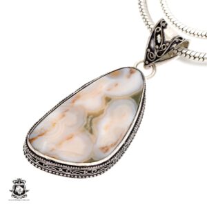 Madagascar Ocean Jasper ORBICULAR Jasper & FREE 2MM Italian Chain Birthstone Necklace  • Meditation Necklace • Crystal Necklace  V597