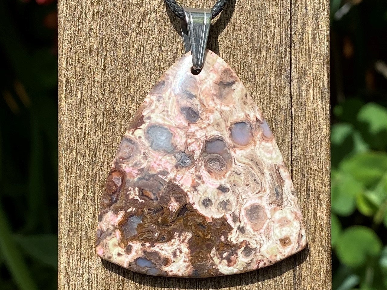 Unisex Ocean Jasper, Stainless Steel, Healing Stone Necklace With Positive Energy! Unisex Ocean Jasper, Stainless Steel, Healing Stone Necklace With Positive Energy!
