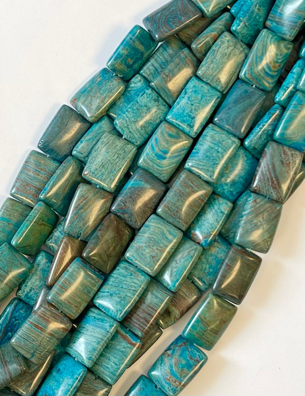 Ocean Jasper 18x13x6mm Rectangle Gemstone Beads -15.5 Inch Strand