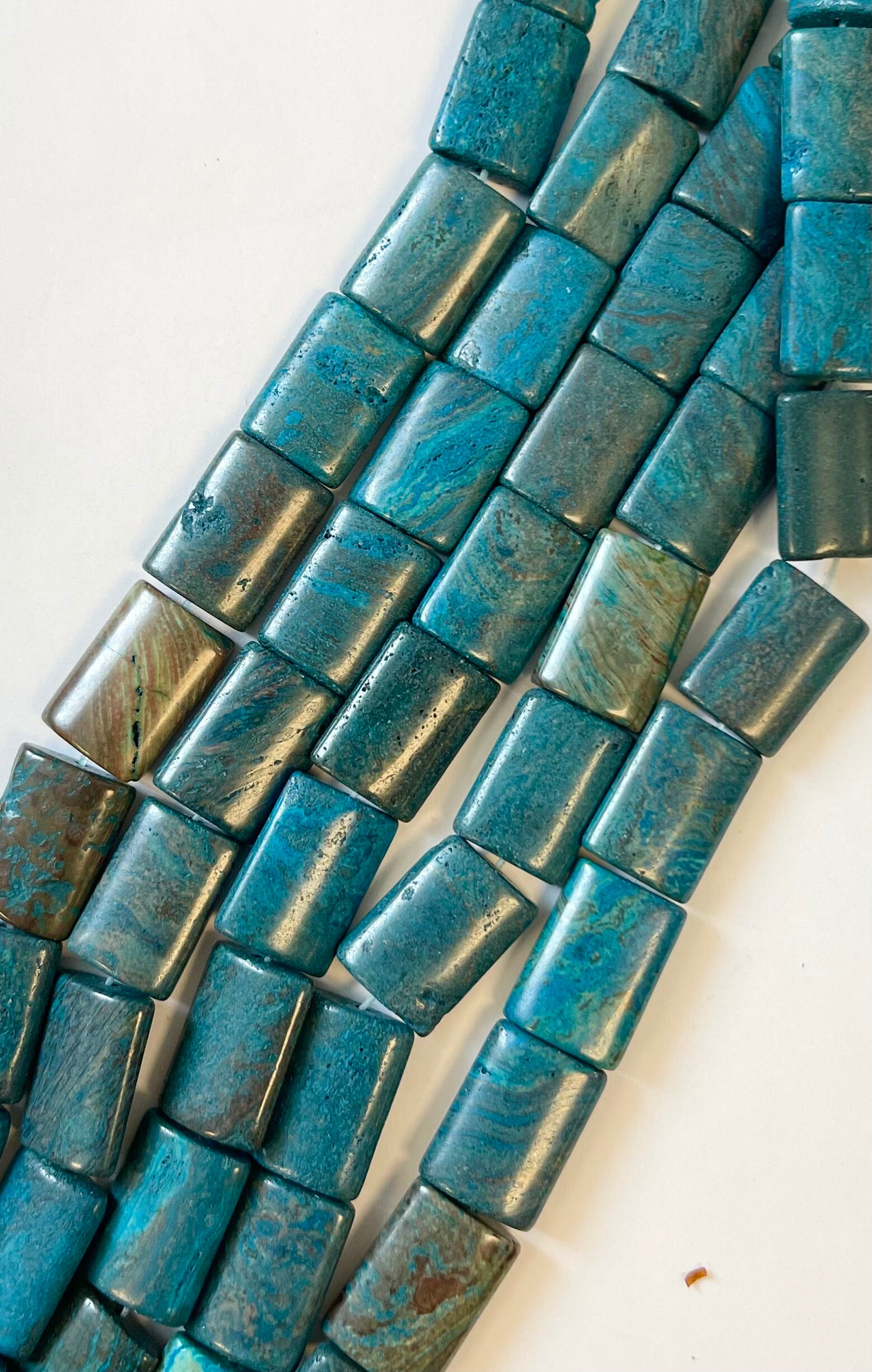 Ocean Jasper 18x13x6mm Rectangle Gemstone Beads -15.5 Inch Strand