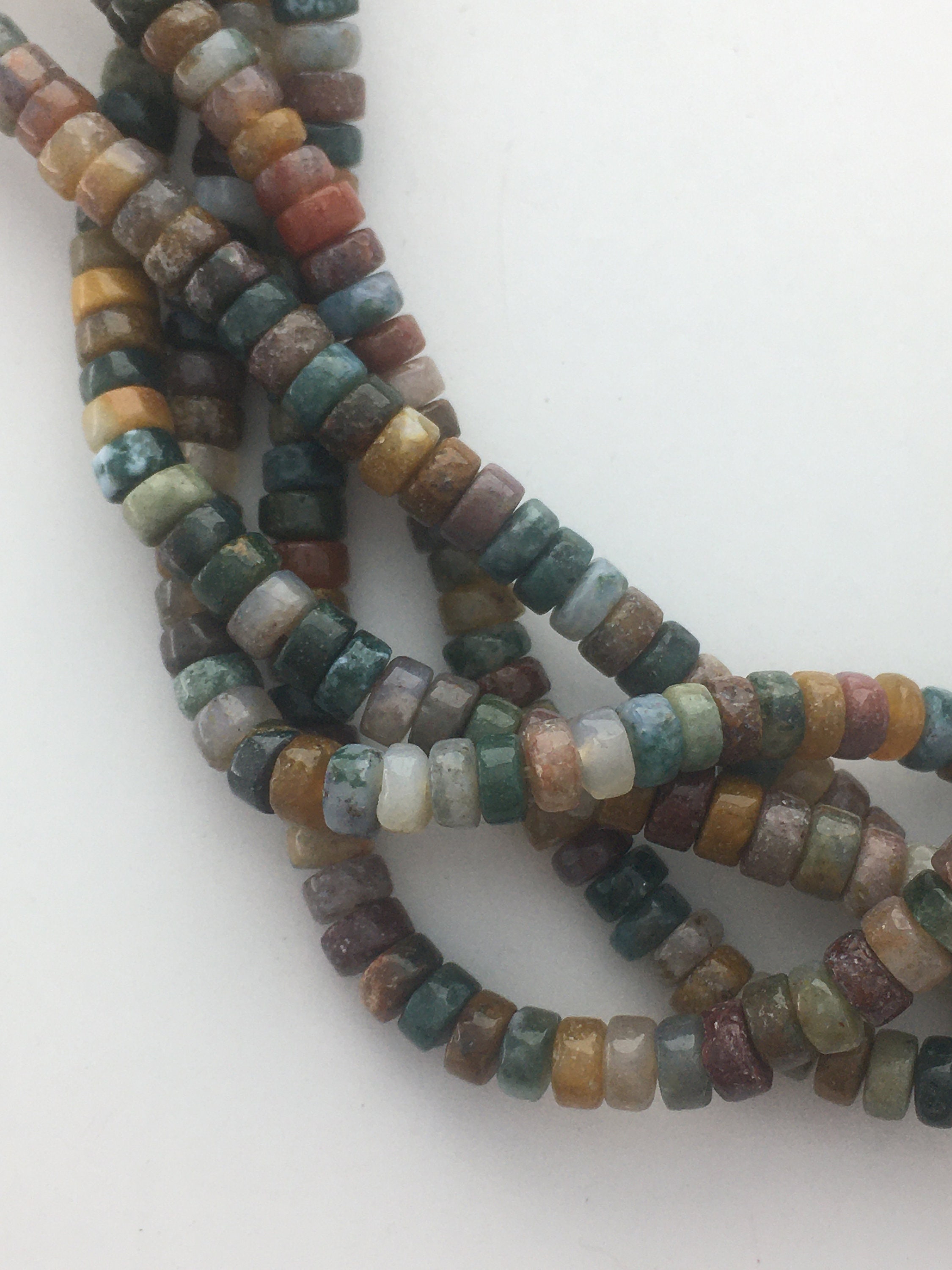 4mm Heishi Ocean Jasper. 15" Strand Of High Quality Heishi Cut Beads In Mix Of Green, Yellow, White And Brown Ocean Jasper. 4mm Heishi Ocean Jasper. 15" Strand Of High Quality Heishi Cut Beads In Mix Of Green, Yellow, White And Brown Ocean Jasper.