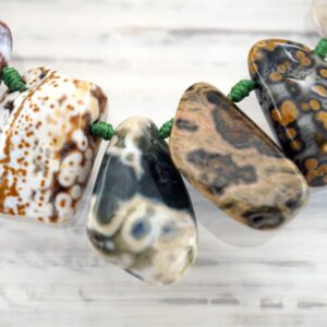 Ocean Jasper Beads: Polished Freeform, Multicolor Gemstone Strand Ocean Jasper Beads: Polished Freeform, Multicolor Gemstone Strand