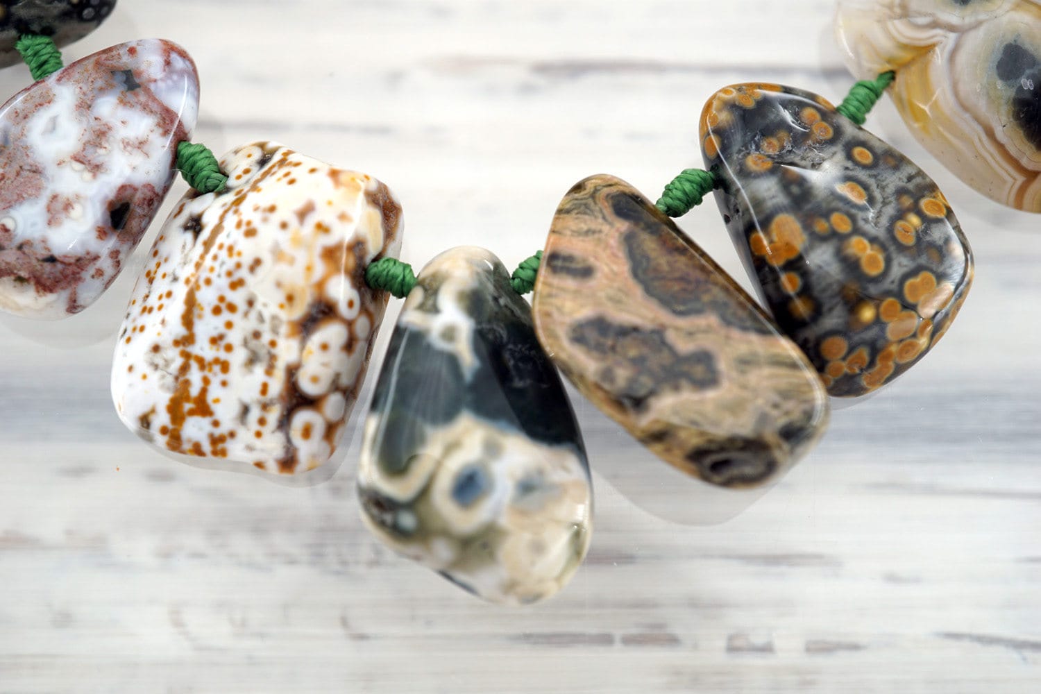 Ocean Jasper Beads: Polished Freeform, Multicolor Gemstone Strand Ocean Jasper Beads: Polished Freeform, Multicolor Gemstone Strand