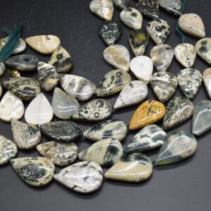 Ocean Jasper Gemstone Teardrop Beads - 20mm - 35mm - 15" Strand Ocean Jasper Gemstone Teardrop Beads - 20mm - 35mm - 15" Strand