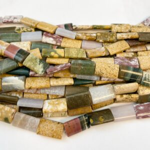 Natural Ocean Jasper 20x12X5mm Rectangle Gemstone Beads-15.5 inch strand Natural Ocean Jasper 20x12X5mm Rectangle Gemstone Beads-15.5 inch strand