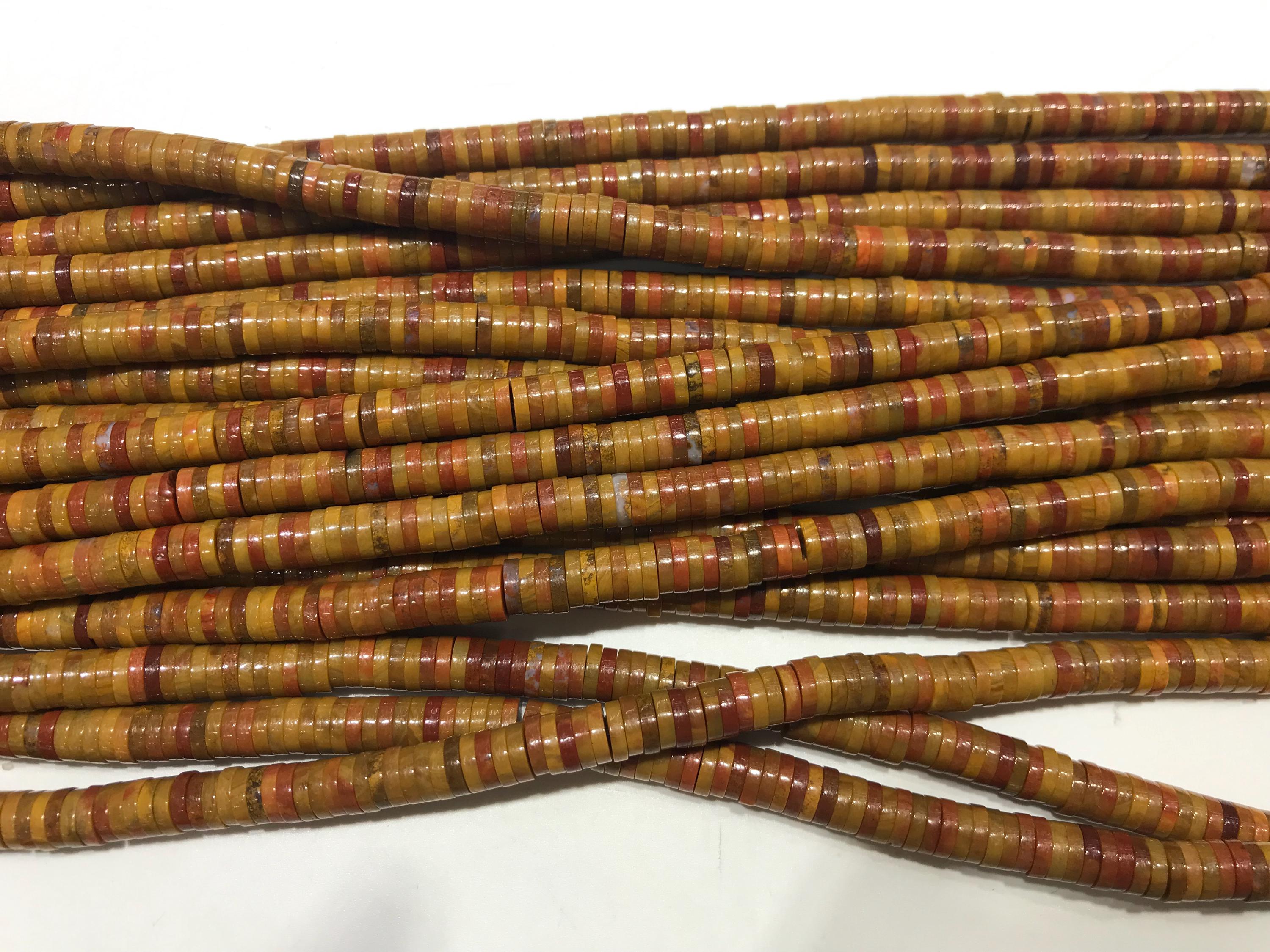 Natural Brown Ocean Jasper 6mm Heishi Genuine Gemstome Loose Beads 15 Inch Jewelry Supply Bracelet Necklace Material Support Wholesale Natural Brown Ocean Jasper 6mm Heishi Genuine Gemstome Loose Beads 15 Inch Jewelry Supply Bracelet Necklace Material Support Wholesale