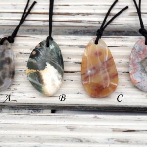 Ocean Jasper Freeform Pendants, Colorful Gemstone Jewelry (20-23mm)