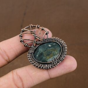 Handmade Ocean Jasper Pendant: Copper Wire Wrapped Gemstone Jewelry