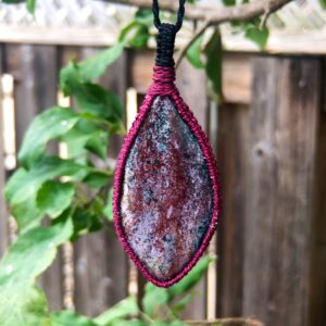 OCEAN JASPER PENDANT necklace, macrame necklace, gemstone jewelry