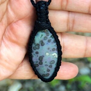 OCEAN JASPER PENDANT necklace, macrame gemstone necklace, jasper jewelry