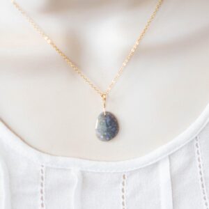 Ocean Jasper Pendant Necklace on Sterling Silver, Yellow or Rose Gold Filled Chain
