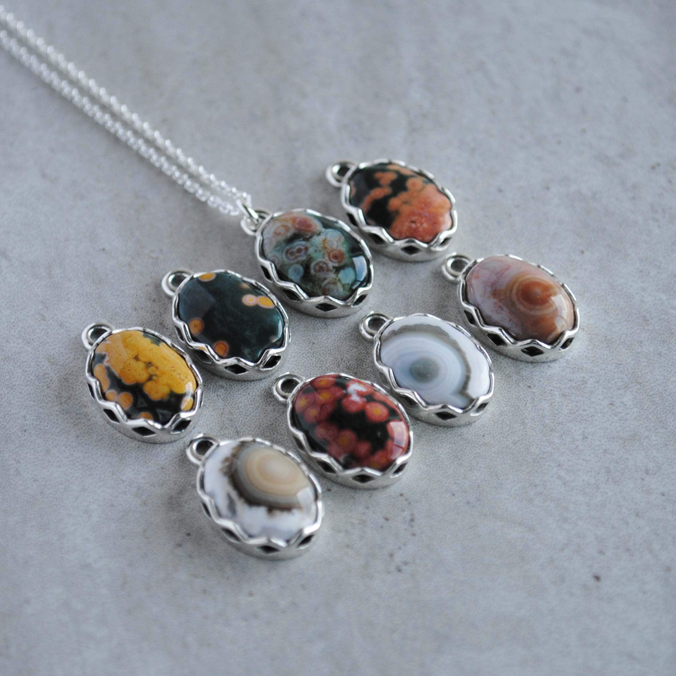 Sterling Silver Ocean Jasper Necklace, Ocean Jasper Pendant Jewelry, Ocean Jasper Pendant Sterling Silver Ocean Jasper Necklace, Ocean Jasper Pendant Jewelry, Ocean Jasper Pendant