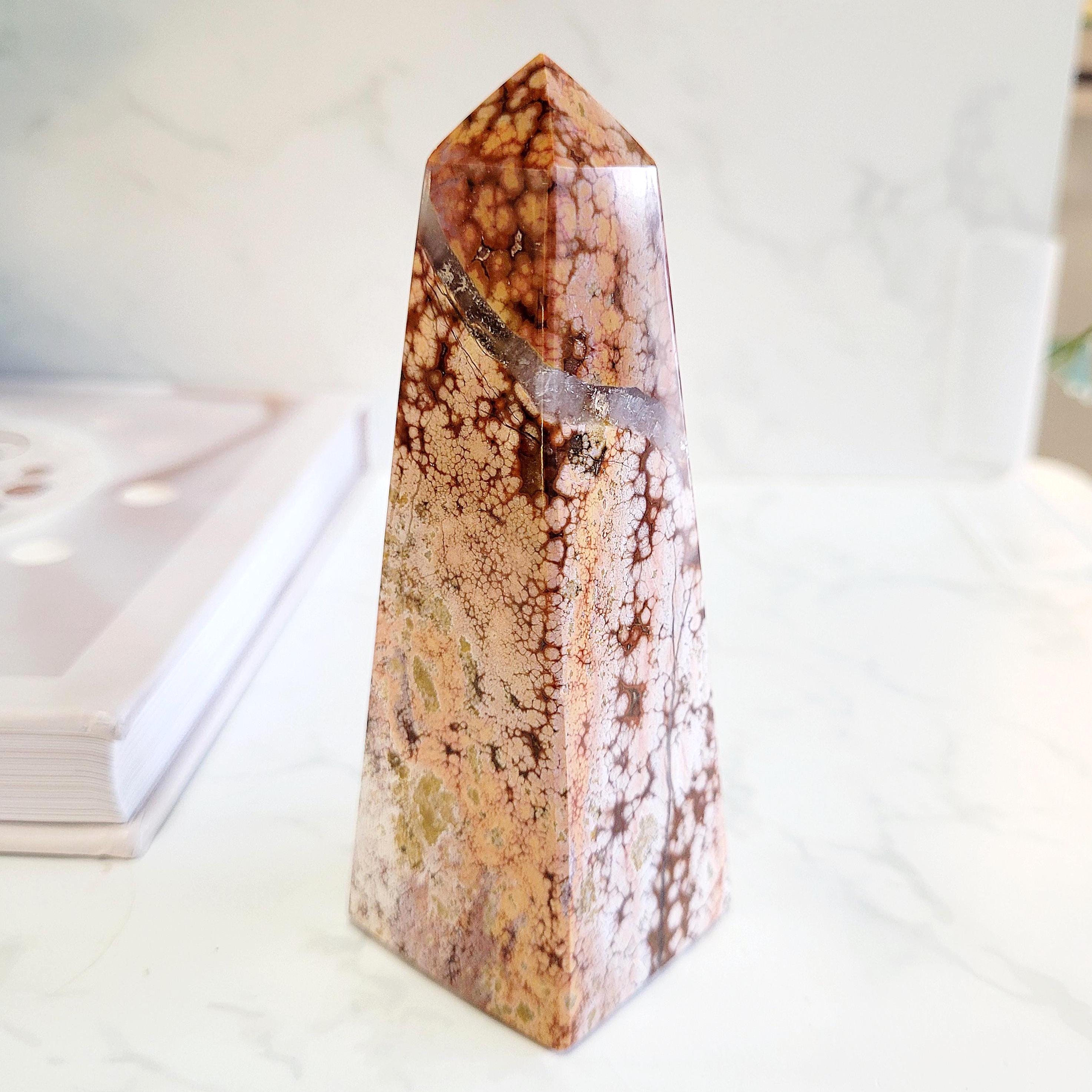 Ocean Jasper Crystal Obelisk • Ethically Sourced