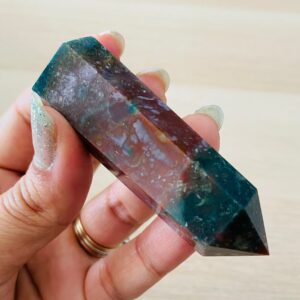 Ocean Jasper Crystal Tower: Natural Green Gemstone Point (51g)