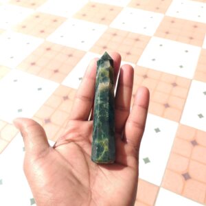 Ocean Jasper Gemstone Point, Natural Jasper, Handmade Healing Crystal 4.3''