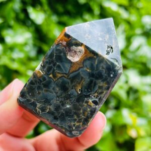 Mini Ocean Jasper Crystal Tower: Natural Gemstone Point (57.7g)