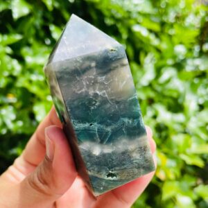 Mini Ocean Jasper Crystal Tower: Natural Gemstone Point (97.5g)