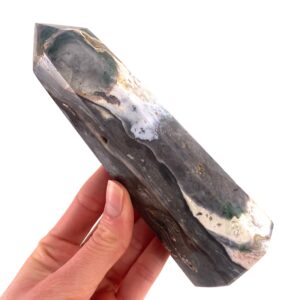 Orbicular Ocean Jasper Point | Crystal Display (15 x 5 Cm, 387g)