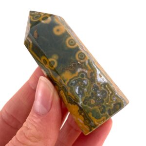 Orbicular Ocean Jasper Point | Polished Crystal Display (6 x 2.5 Cm)