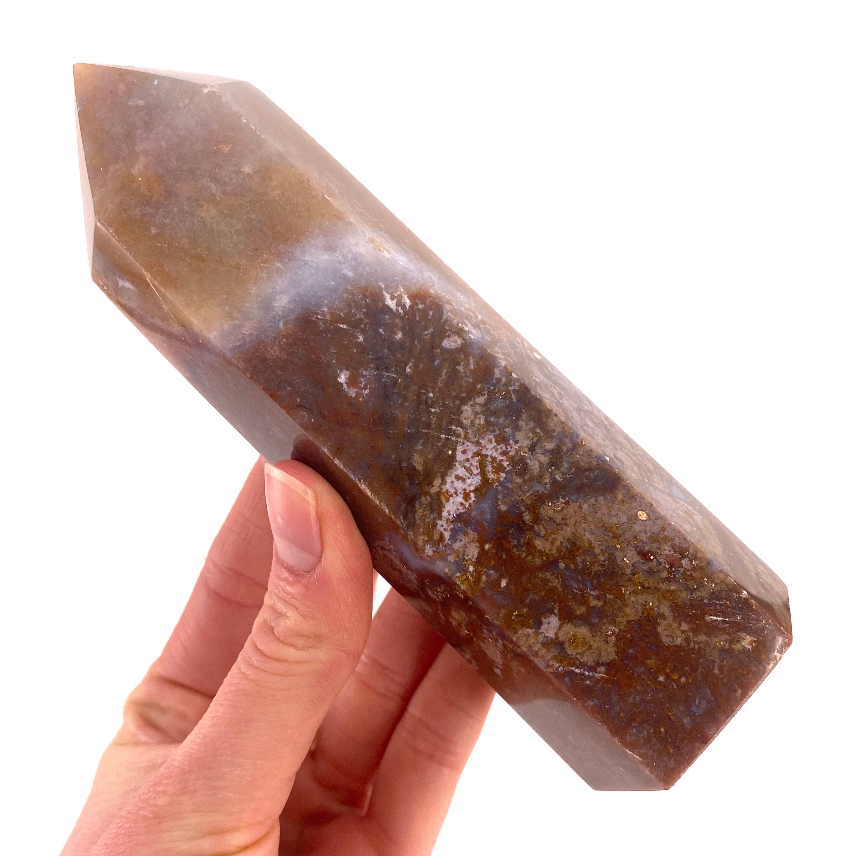 Orbicular Ocean Jasper Point | Polished Crystal Display (14.5 X 4.5 Cm)
