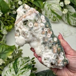 Druzy Ocean Jasper | 419g | - #1 (raw Green Crystal Specimen, All Chakras, Healing Stone, Joy)