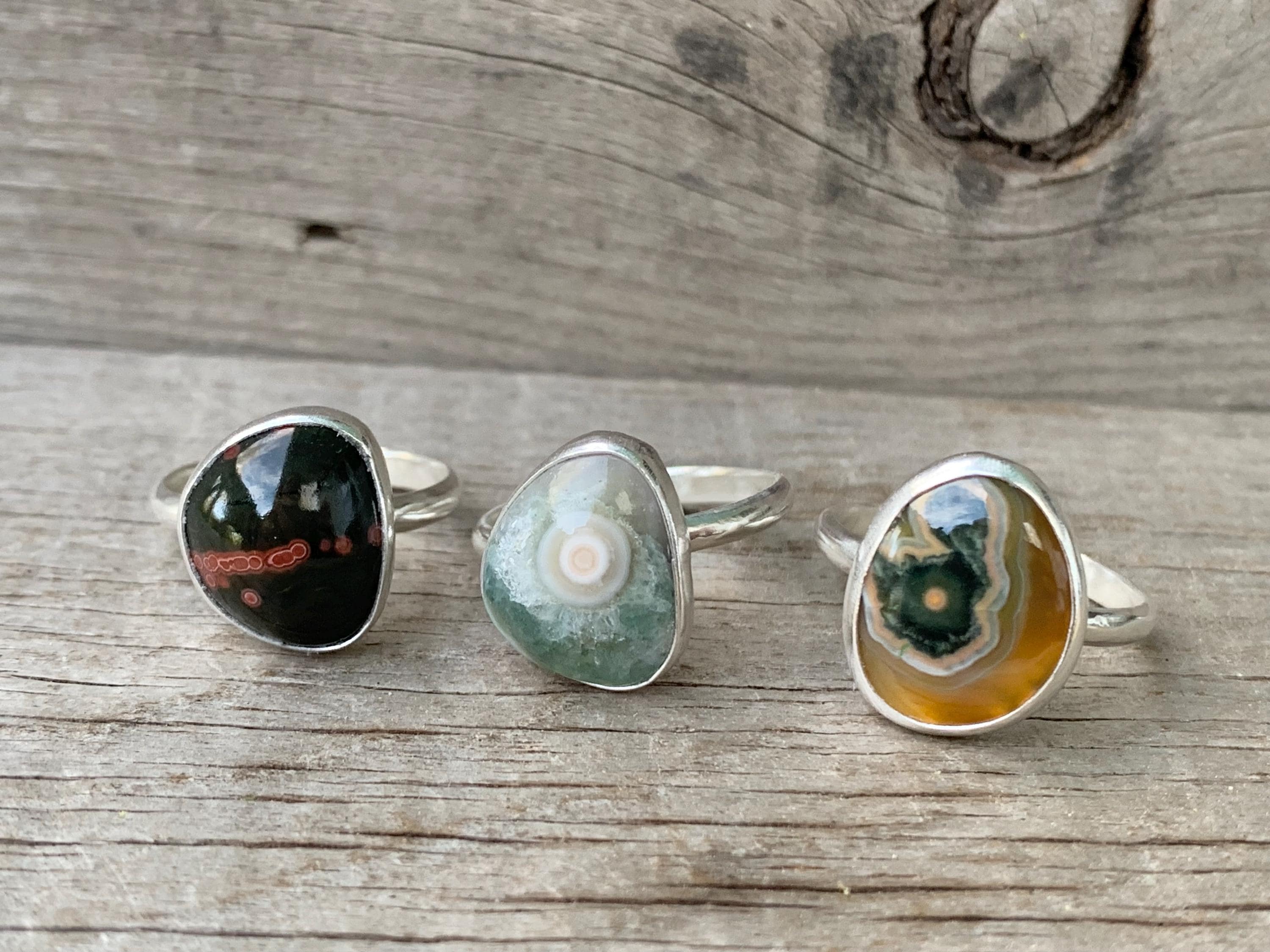 Geometric Free Form Yellow Green Ocean Jasper Sterling Silver Ring | Made To Order | Gifts For Her | Ocean Jewelry | Mermaid Jewelry Geometric Free Form Yellow Green Ocean Jasper Sterling Silver Ring | Made To Order | Gifts For Her | Ocean Jewelry | Mermaid Jewelry